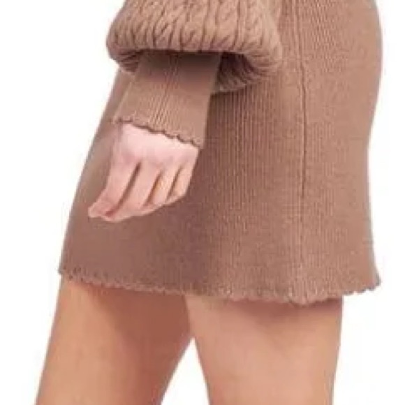 En Saison Cable Knit Turtleneck Dress - Brown - Picture 2 of 4